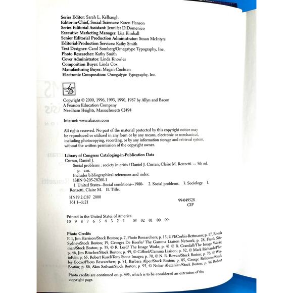 Social Problems: Society in Crisis – Fifth Edition by Daniel J. Curran Hardcover - Picture 6 of 8